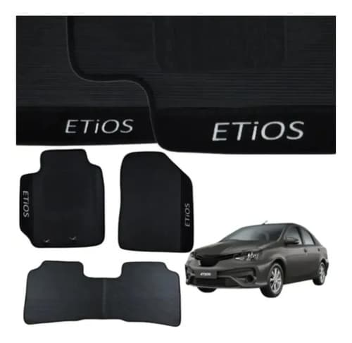 Tapete Compatível Com Etios Sedan 2010 Até 2023 Premium Preto - 2